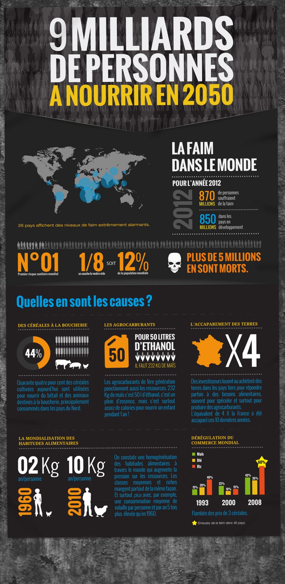 Infographie - la faim dans le monde
