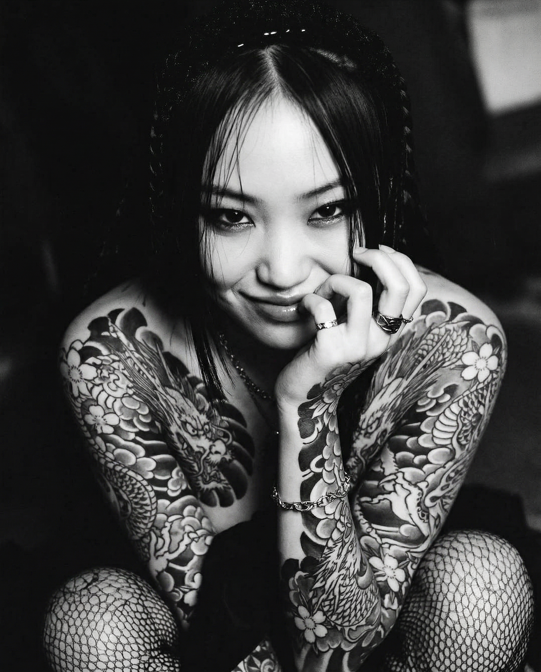 Tattooed 25 yo Asian woman 25 yo Tattooed scary Asian woman